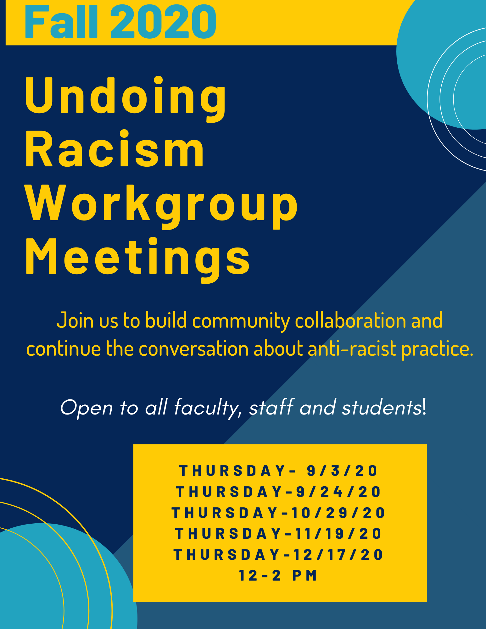 Undoing Racism Workgroup Meeting 10 29 2020 12 00 Pm To 2 00 Pm University Of Michigan School Of Social Work