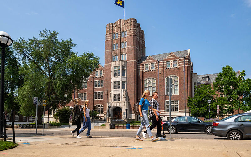 Students walking in front of the U-M Union.