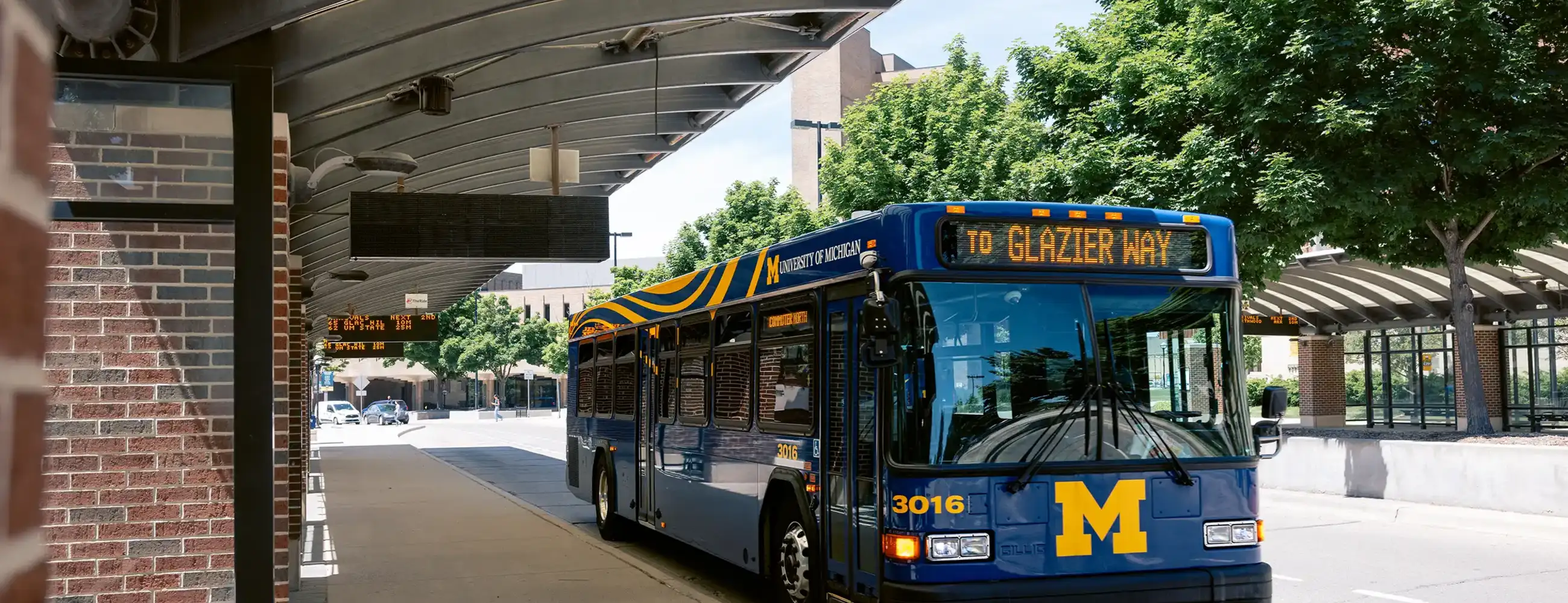 A U-M bus waiting at CCTC.