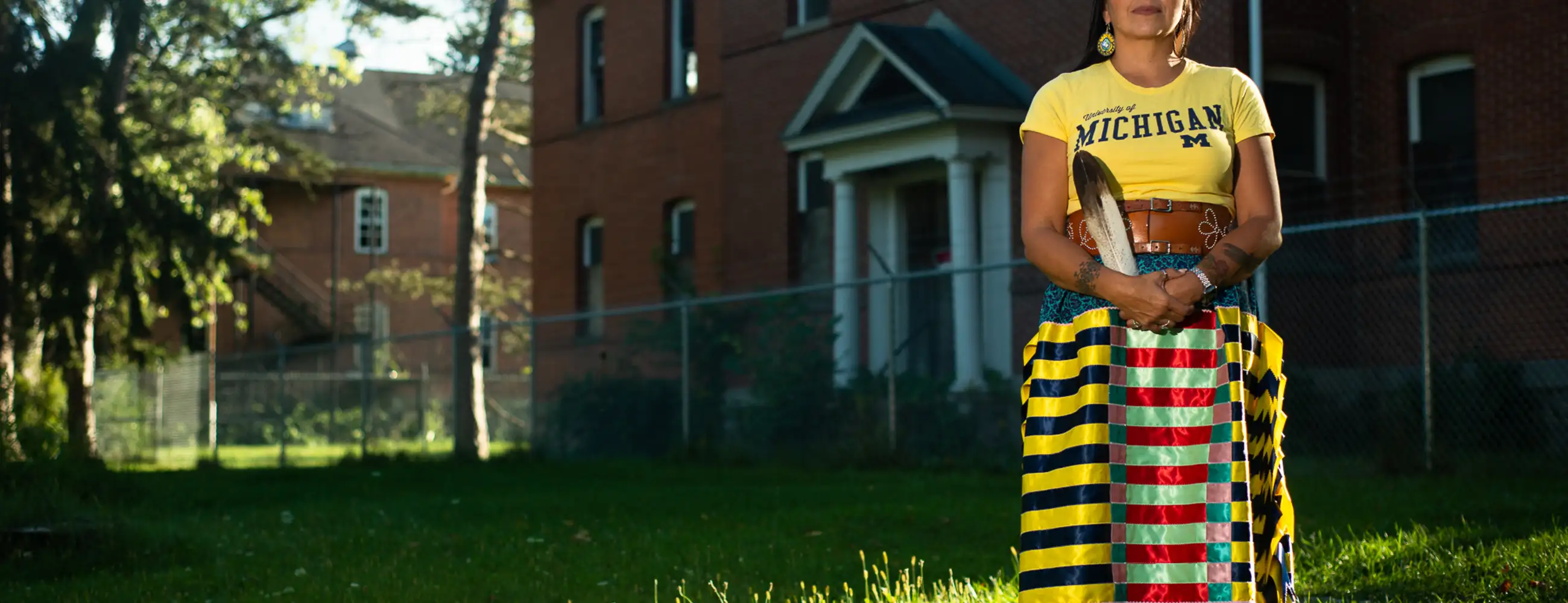 Heather Syrette photographed at Mount Pleasant Indian Industrial Boarding School, Mt. Pleasant, Michigan, September 2022.<br>Photo by Niki Williams