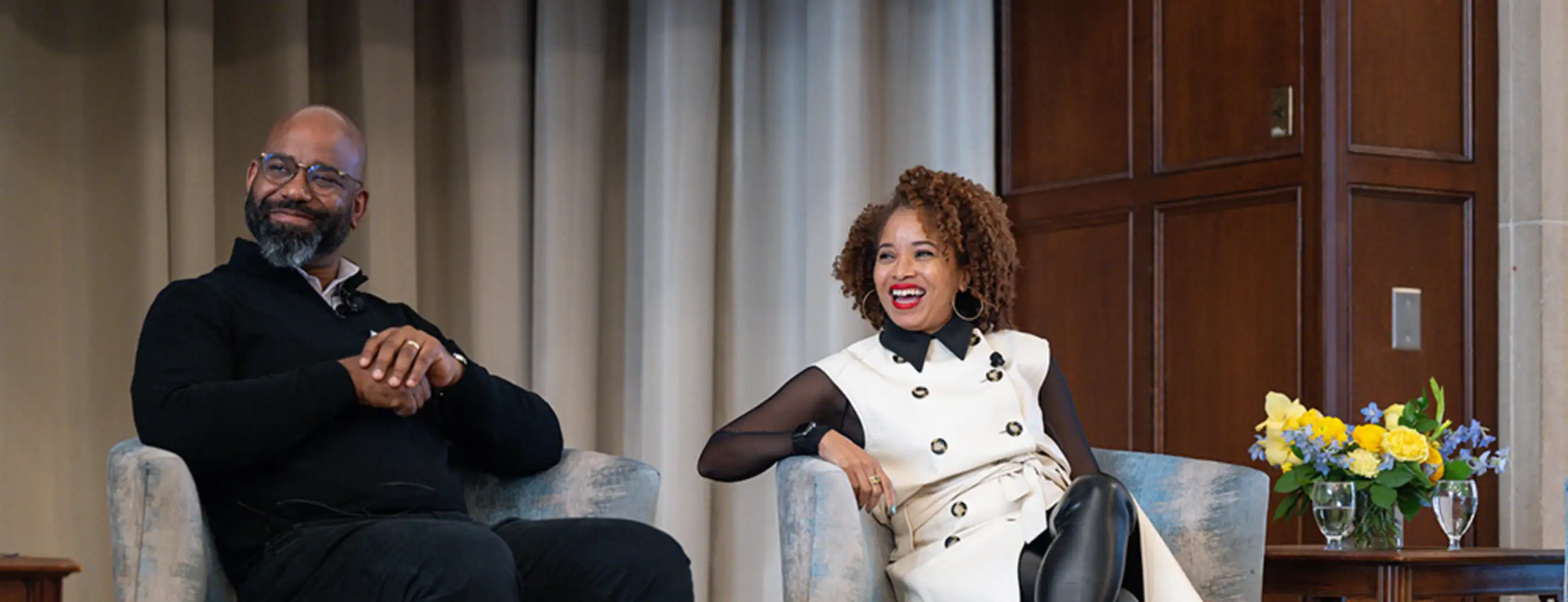 Nikole Hannah-Jones speaking on-stage at the 2024 Social Justice Changemaker Lecture
