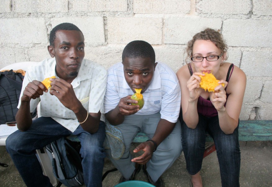 Charity Hoffman, with a group of aspiring social workers in Petionville, Haiti, Summer 2013