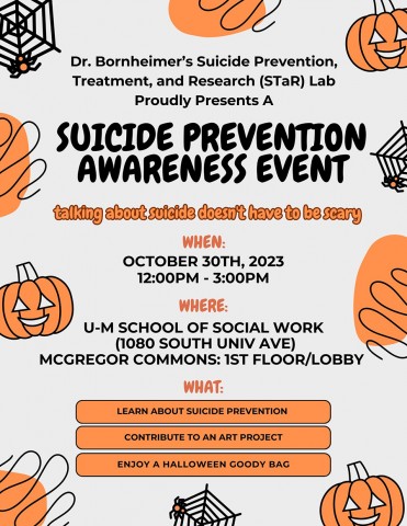 SSW Suicide Prevention Awareness Event October 30th, 12pm-3pm