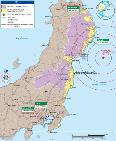 The Project Locations (Koriyama, Sendai, and Miyako) in Relation to the Earthquake’s Epicenter and the Fukushima Daiichi Power Plant