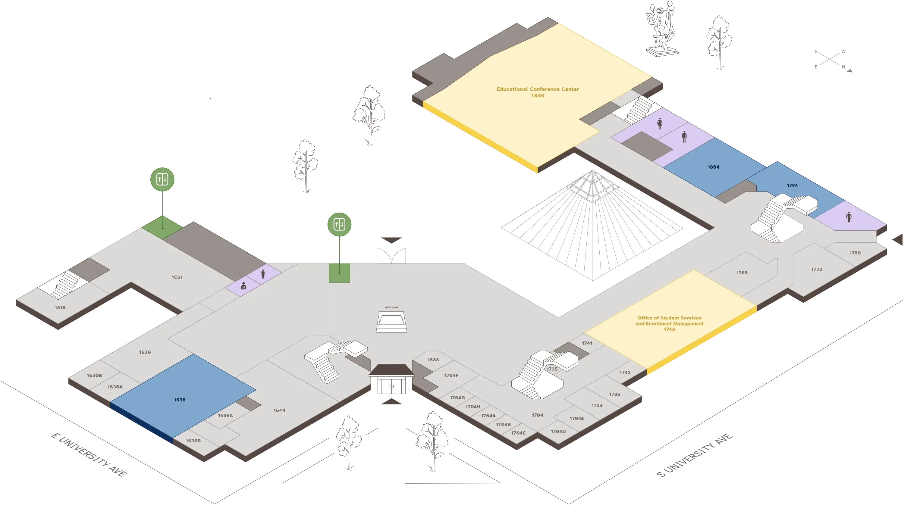 Map of floor 1 of the school of social work