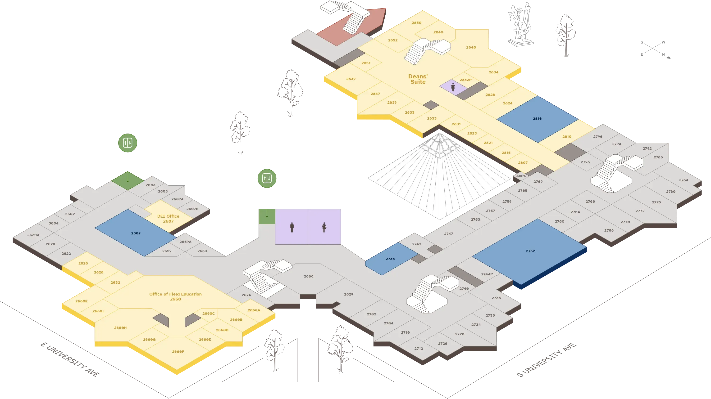 Map of floor 2 of the school of social work