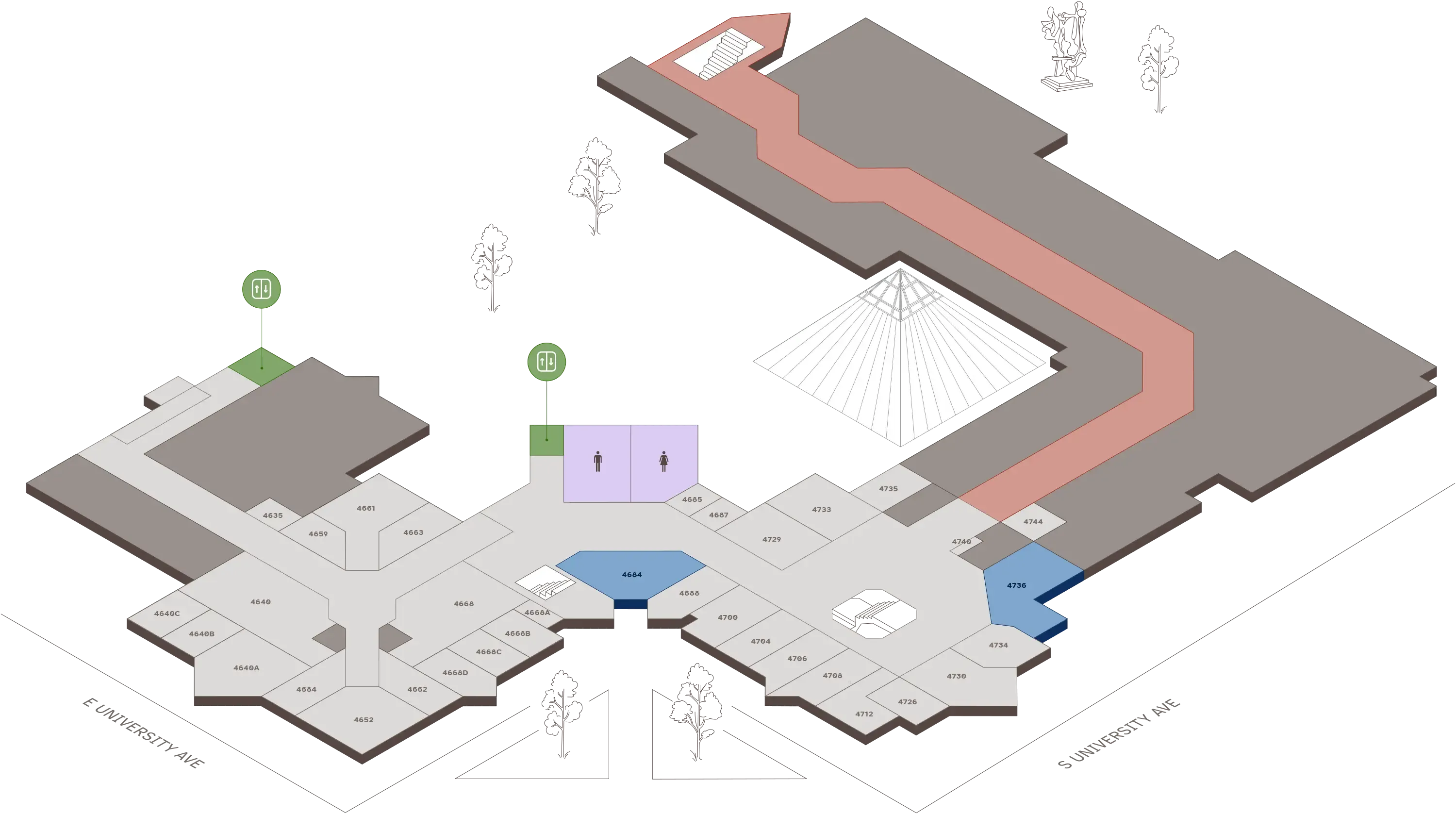Map of floor 4 of the school of social work