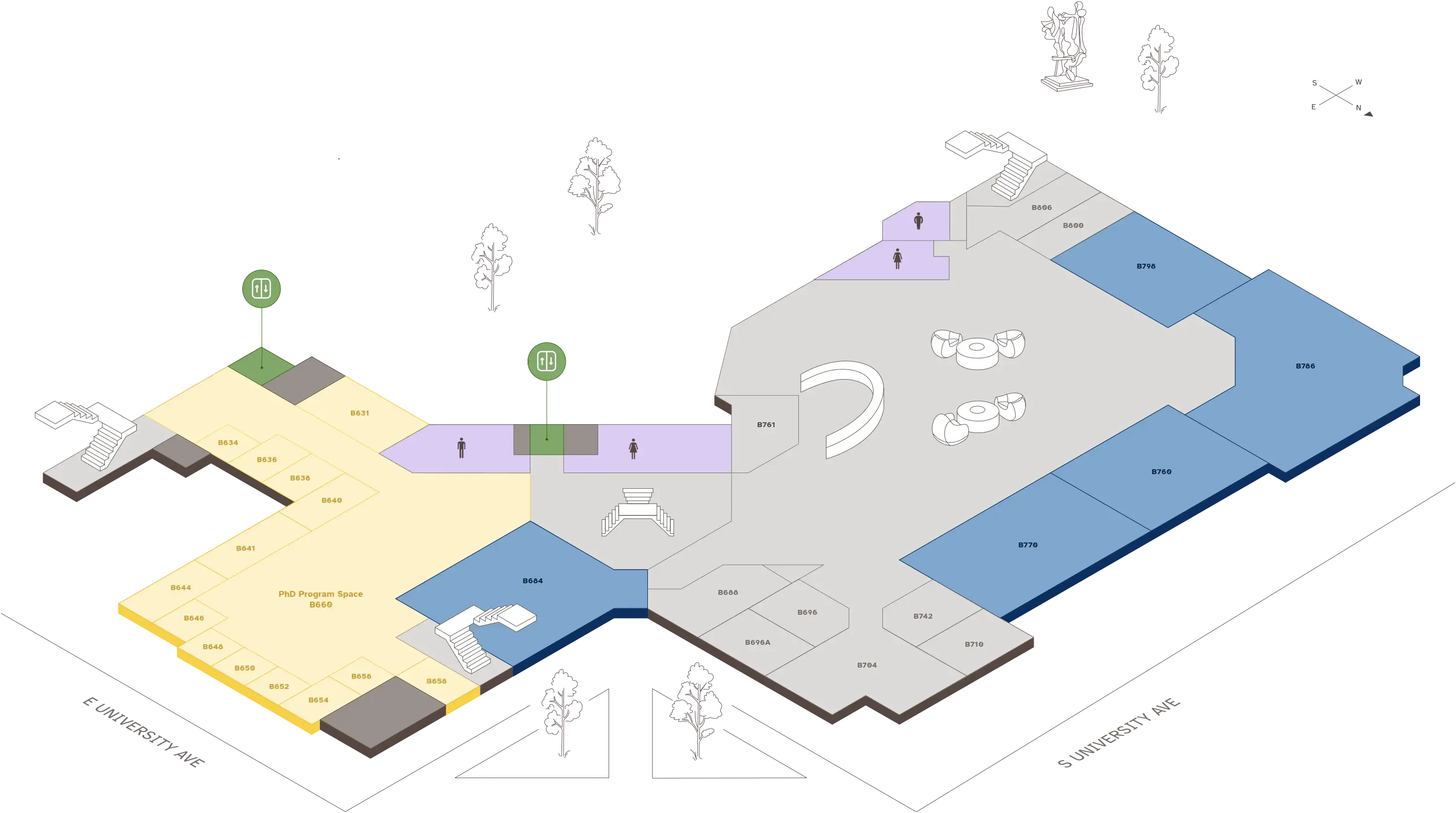 Map of the basement level