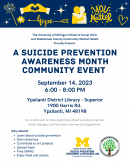 Suicide Prevention Awareness Event at Ypsilanti District LIbrary

