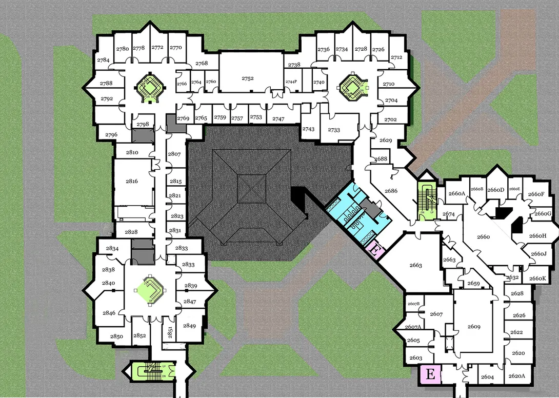 Map of floor 2 of the school of social work