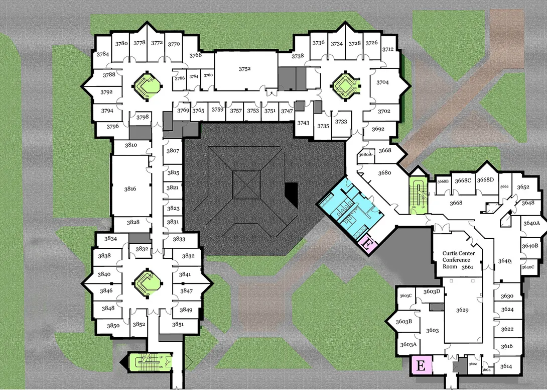 Map of floor 3 of the school of social work